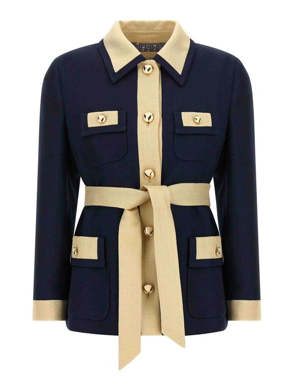 VALENTINO GARAVANI: ショートコート - ショートコート - ブルー