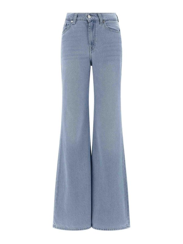 7 FOR ALL MANKIND: ベルボトムジーンズ - フレアジーンズ - ライトブルー