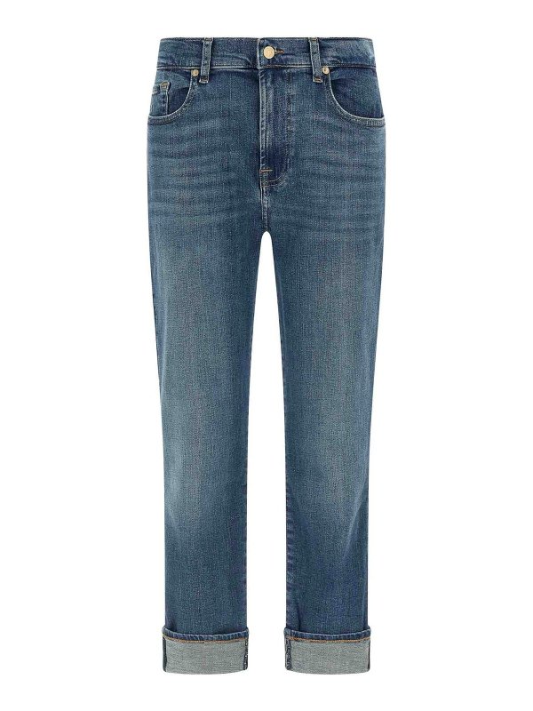 7 FOR ALL MANKIND: スキニージーンズ - スキニージーンズ - ライトブルー