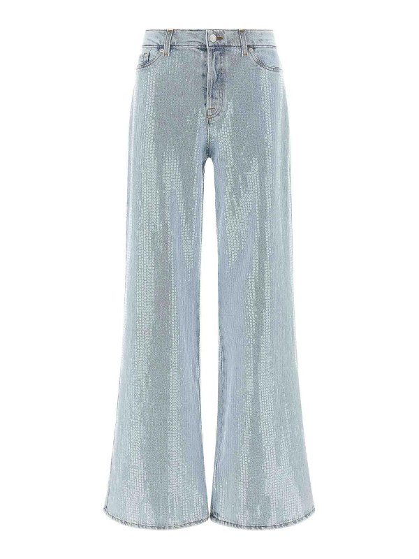 7 FOR ALL MANKIND: ベルボトムジーンズ - フレアジーンズ - ライトブルー