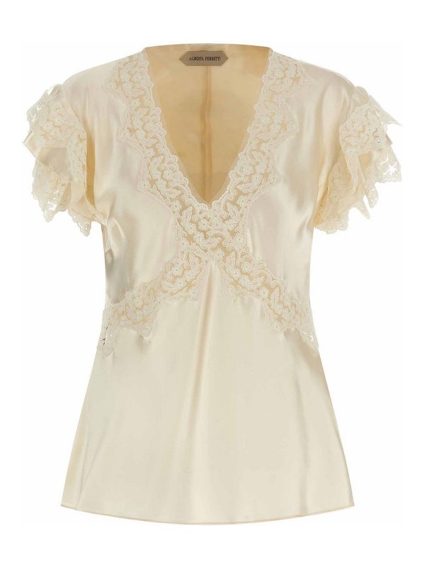 ALBERTA FERRETTI: Tops & Débardeurs - Top - Beige
