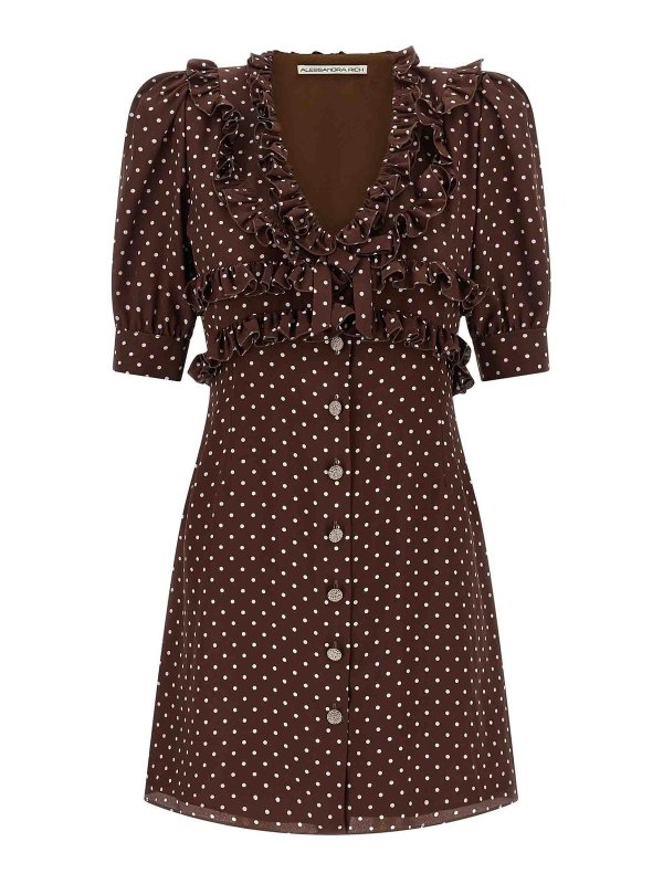 ALESSANDRA RICH: ショートドレス - ショートドレス - ブラウン