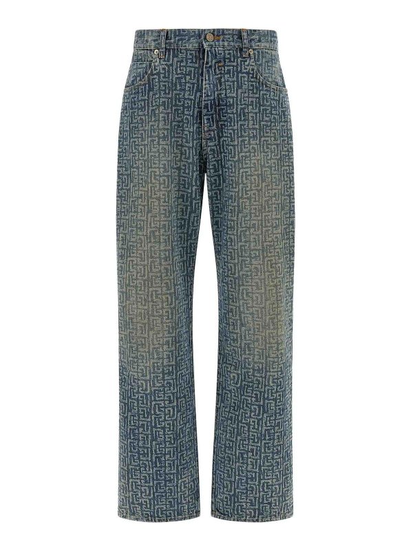 Balmain: Jeans Rectos - Vaqueros Rectos - Azul