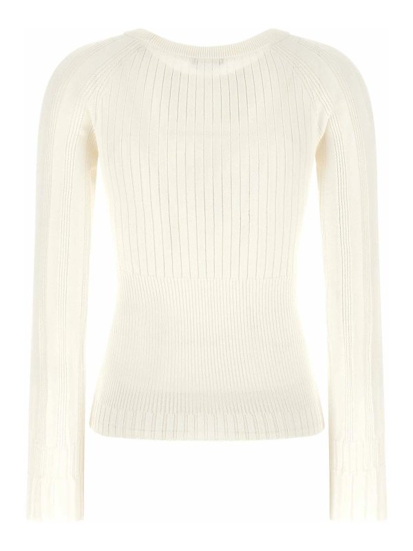 Balmain: Pull col rond online - Pull Col Rond - Blanc