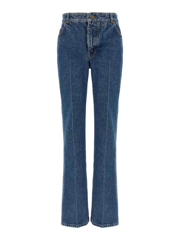 Balmain: straight leg jeans - Embroidery Jeans