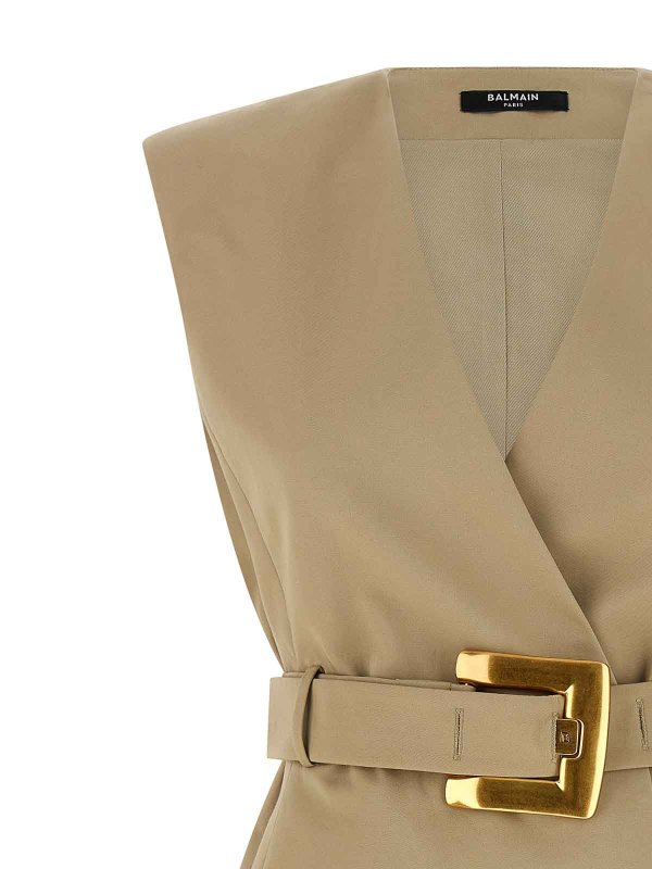 The Best Shops Balmain: ニーレングスドレス - 膝丈ドレス - ベージュ