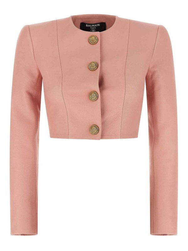 Balmain: blazers - Lion Head Bolero Blazer