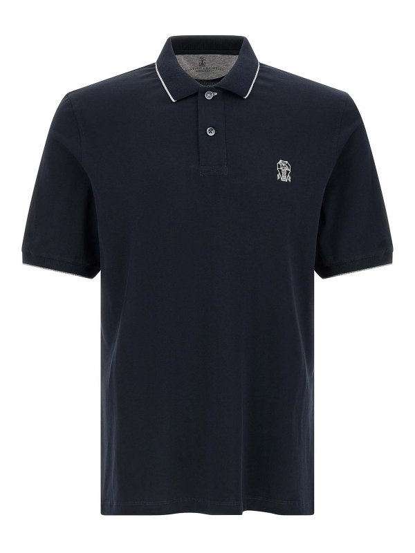 BRUNELLO CUCINELLI: ポロシャツ - ポロシャツ - ブルー