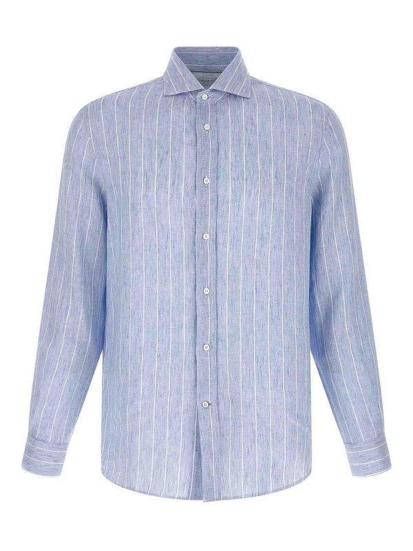 BRUNELLO CUCINELLI: シャツ - シャツ - ライトブルー