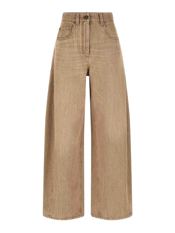 BRUNELLO CUCINELLI: Jeans Rectos - Vaqueros Rectos - Beis