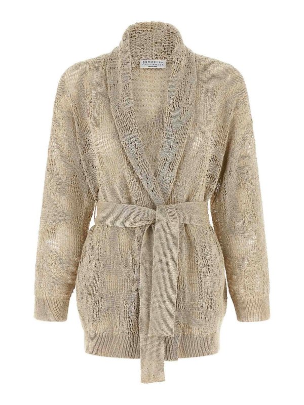 BRUNELLO CUCINELLI: カーディガン - カーディガン - ベージュ