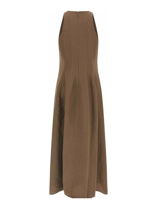 BRUNELLO CUCINELLI: ニーレングスドレス online - 膝丈ドレス - ブラウン