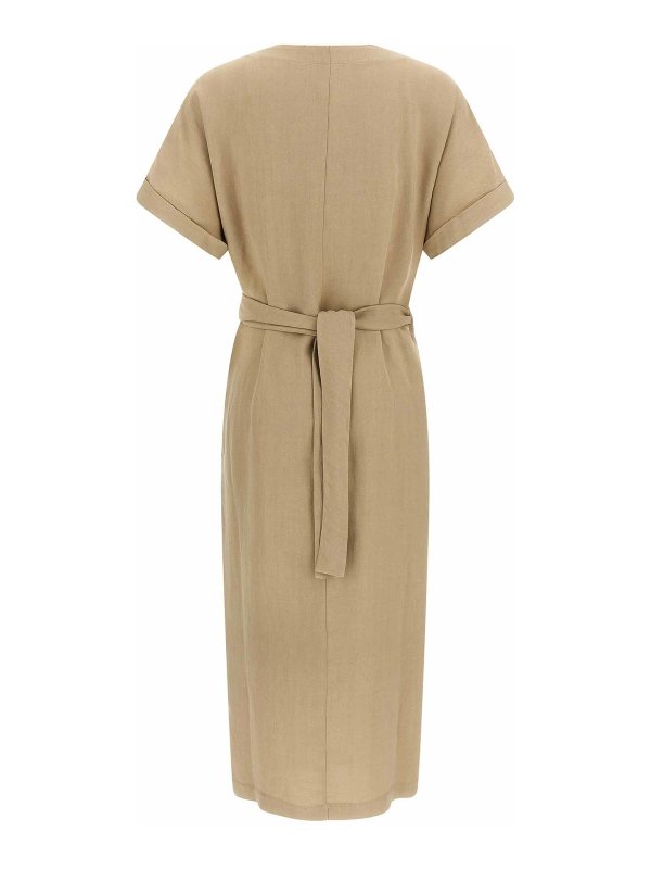 BRUNELLO CUCINELLI: ニーレングスドレス online - 膝丈ドレス - ベージュ