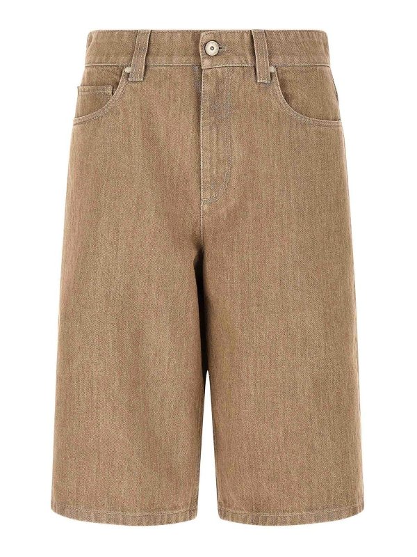 BRUNELLO CUCINELLI: トラウザーショーツ - ショートパンツ - ベージュ