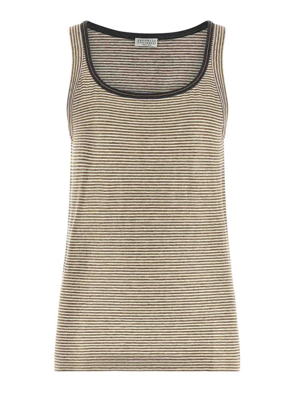 BRUNELLO CUCINELLI: Tops & Débardeurs - Top - Multicolore