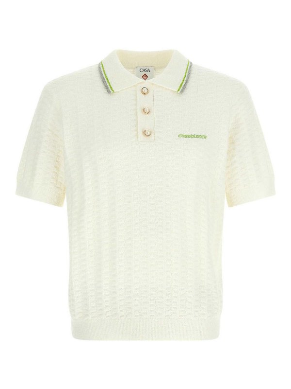 CASABLANCA: ポロシャツ - ポロシャツ - 白