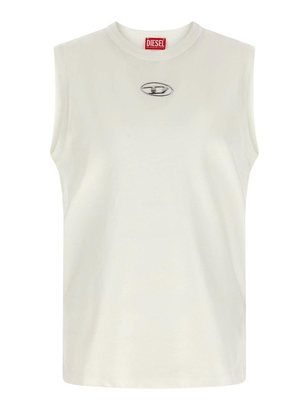 DIESEL: Tops y camisetas sin mangas - Top - Blanco