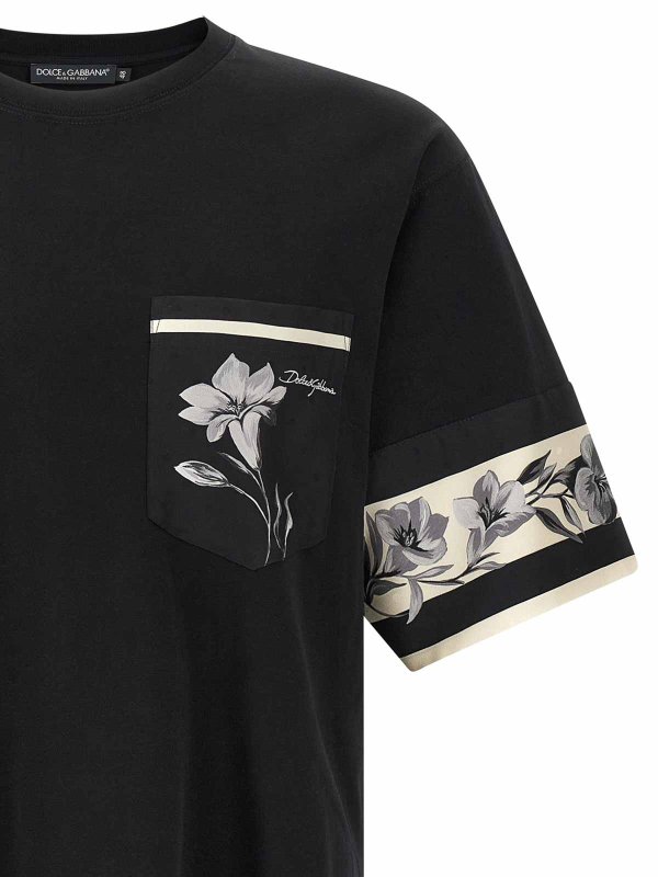 The Best Shops DOLCE & GABBANA: t-shirts - Silk Detail T-Shirt
