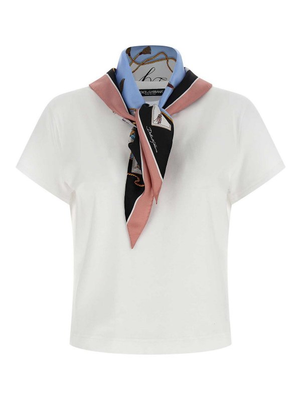 DOLCE & GABBANA: t-shirts - T-Shirt With Scarf