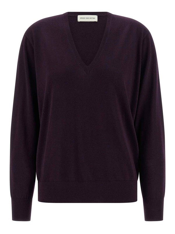 DRIES VAN NOTEN: Pull col rond - Pull Col Rond - Violet