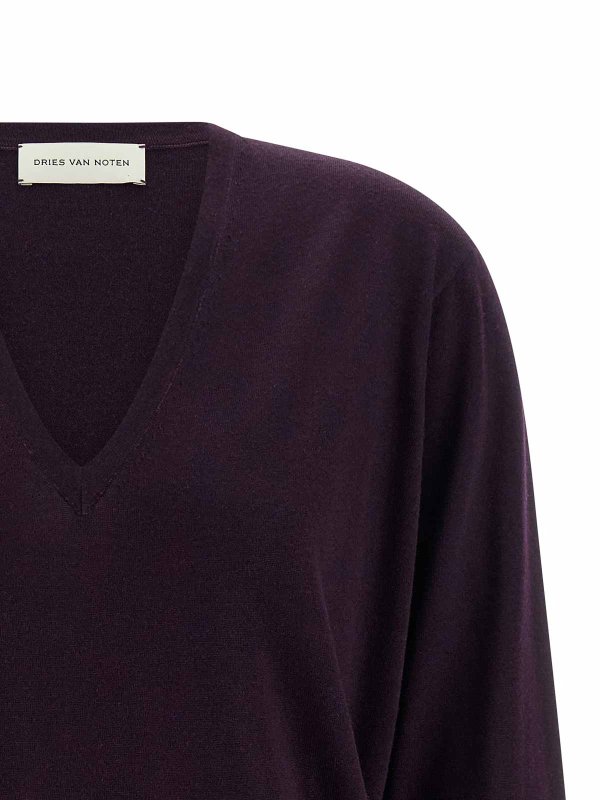 The Best Shops DRIES VAN NOTEN: Pull col rond - Pull Col Rond - Violet