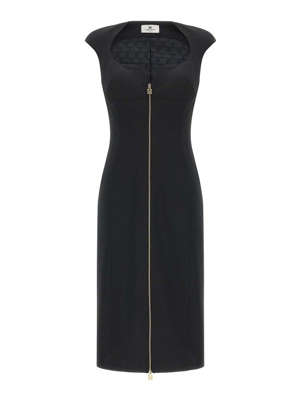 ELISABETTA FRANCHI: ニーレングスドレス - 膝丈ドレス - 黒