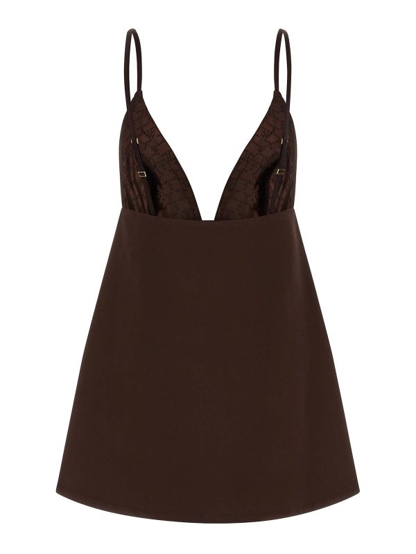 ELISABETTA FRANCHI: ニーレングスドレス online - 膝丈ドレス - ブラウン