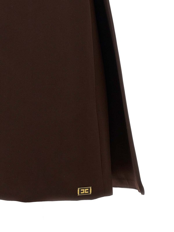 膝丈ドレス - ブラウン shop online: ELISABETTA FRANCHI
