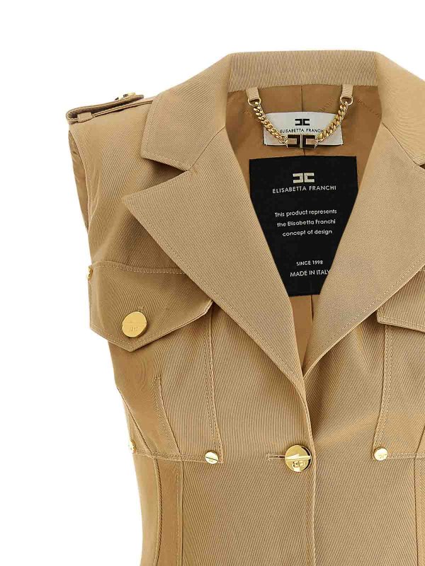 The Best Shops ELISABETTA FRANCHI: ニーレングスドレス - 膝丈ドレス - ベージュ