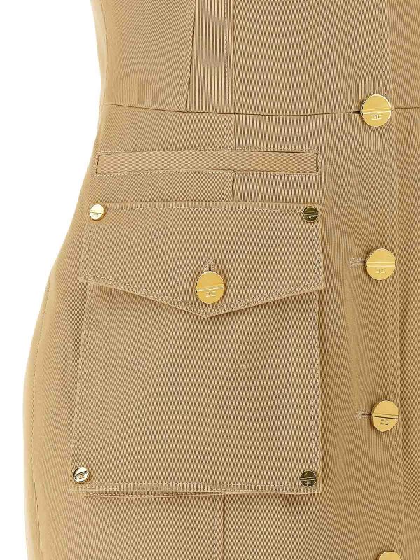 膝丈ドレス - ベージュ shop online: ELISABETTA FRANCHI