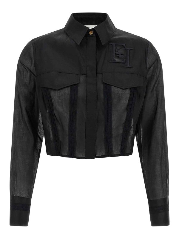 ELISABETTA FRANCHI: シャツ - シャツ - 黒