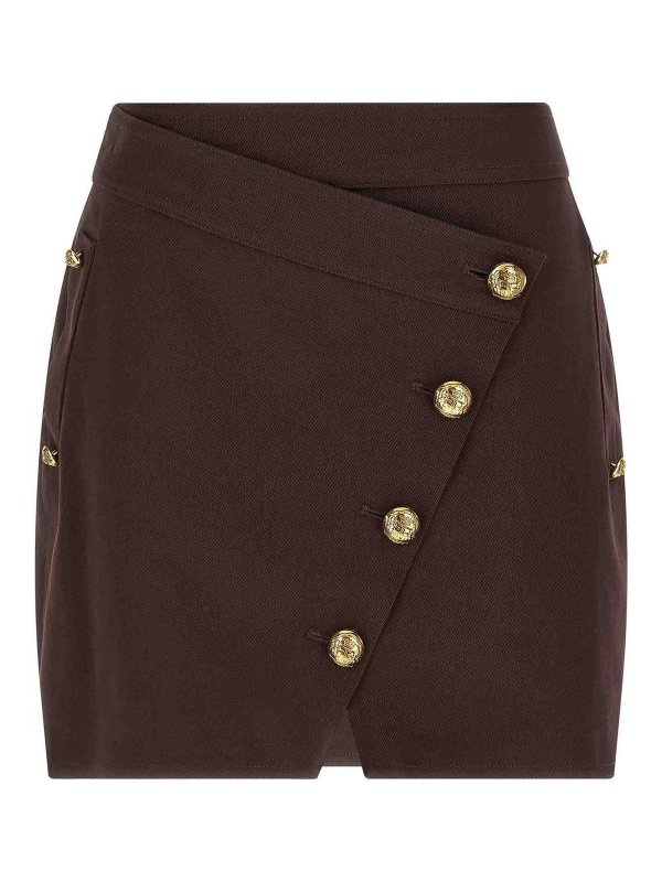 ELISABETTA FRANCHI: ミニスカート - ミニスカート - ブラウン