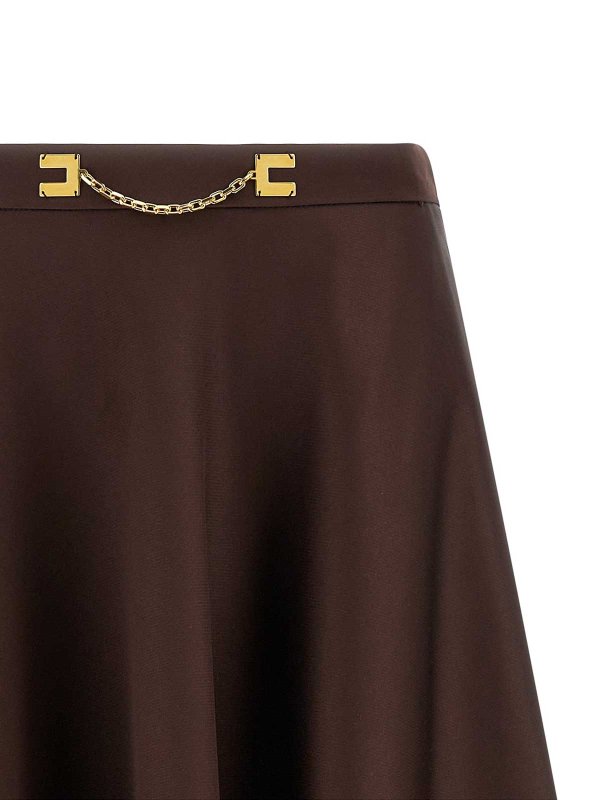 The Best Shops ELISABETTA FRANCHI: ニーレングススカート＆ミディ丈 - 膝丈/ミディスカート - ブラウン