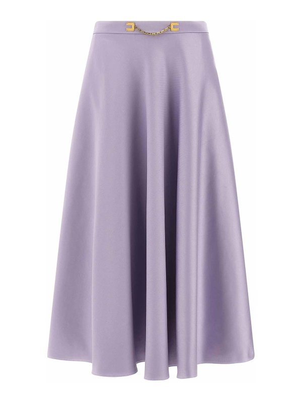 ELISABETTA FRANCHI: ニーレングススカート＆ミディ丈 - 膝丈/ミディスカート - 紫
