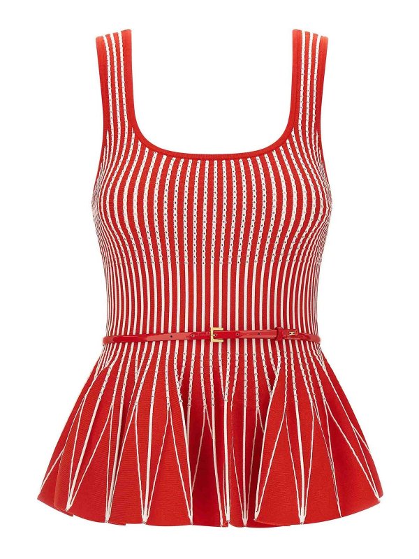 ELISABETTA FRANCHI: トップス＆タンクトップ - トップ/タンクトップ - 赤