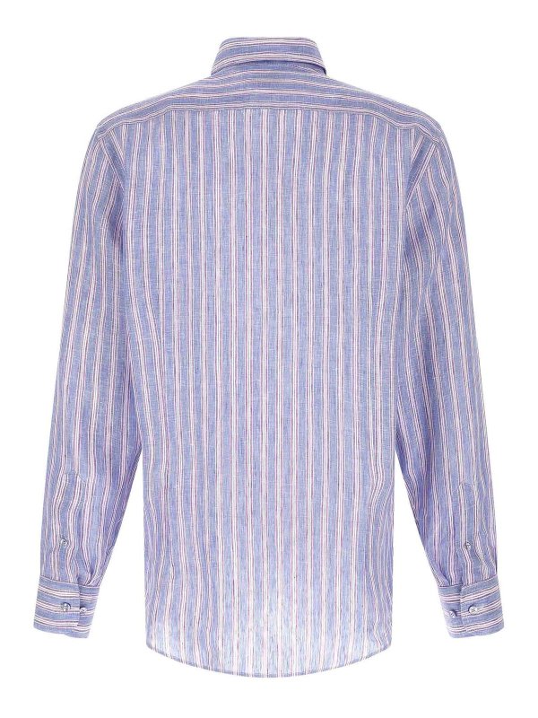 ETRO: shirts online - Striped Linen Shirt