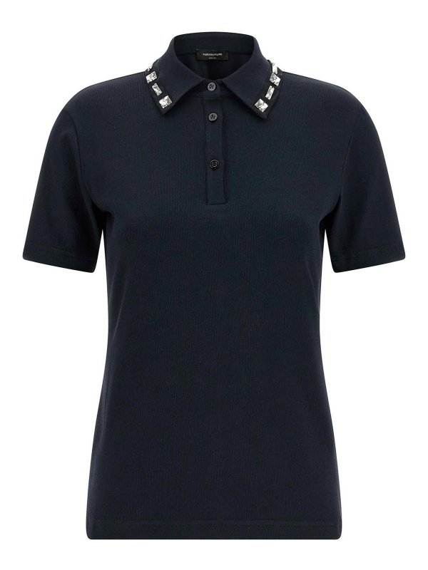 FABIANA FILIPPI: polo - Polo con colletto in cristalli