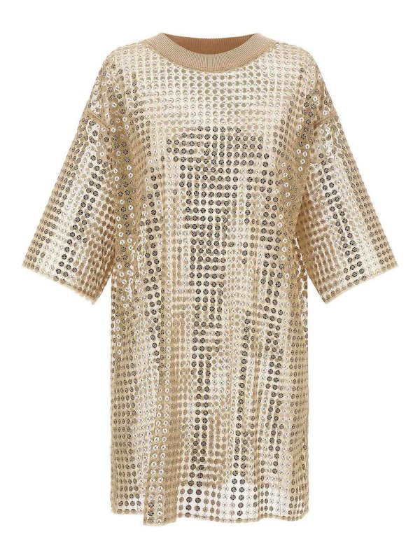 FABIANA FILIPPI: ニーレングスドレス - 膝丈ドレス - ベージュ