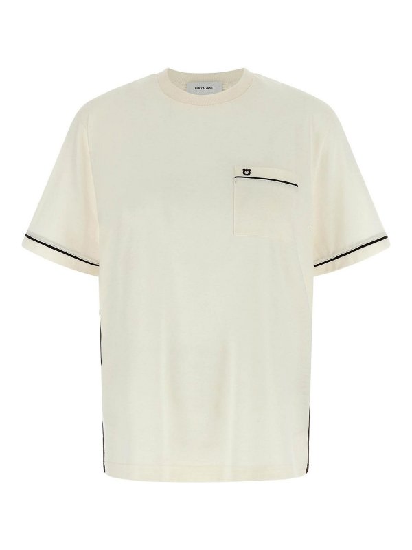 FERRAGAMO: T-shirts - T-Shirt - Beige