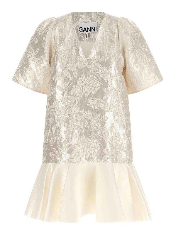GANNI: ショートドレス - ショートドレス - 白