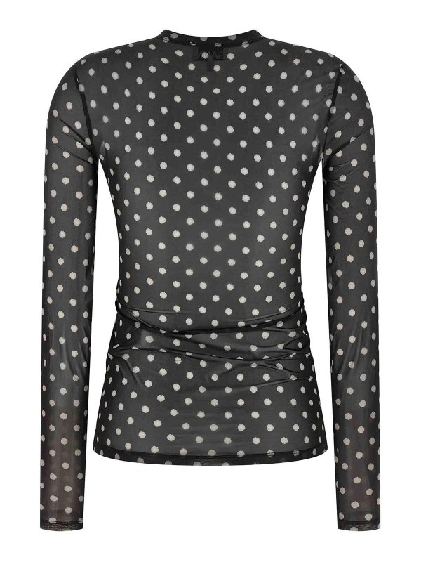 GANNI: crew necks online - Printed Sheer Sweater