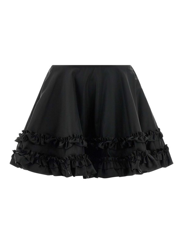 GANNI: mini skirts - Duchesse Nylon Mini Frill Skirt