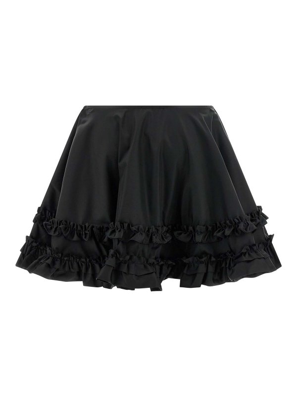 GANNI: mini skirts online - Duchesse Nylon Mini Frill Skirt