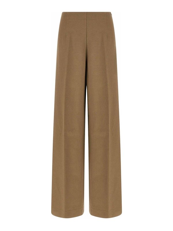 HERNO: pantaloni casual - Pantaloni con micro paillettes