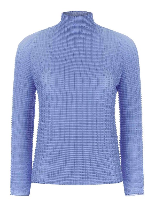 ISSEY MIYAKE: ブラウス - ブラウス - ライトブルー