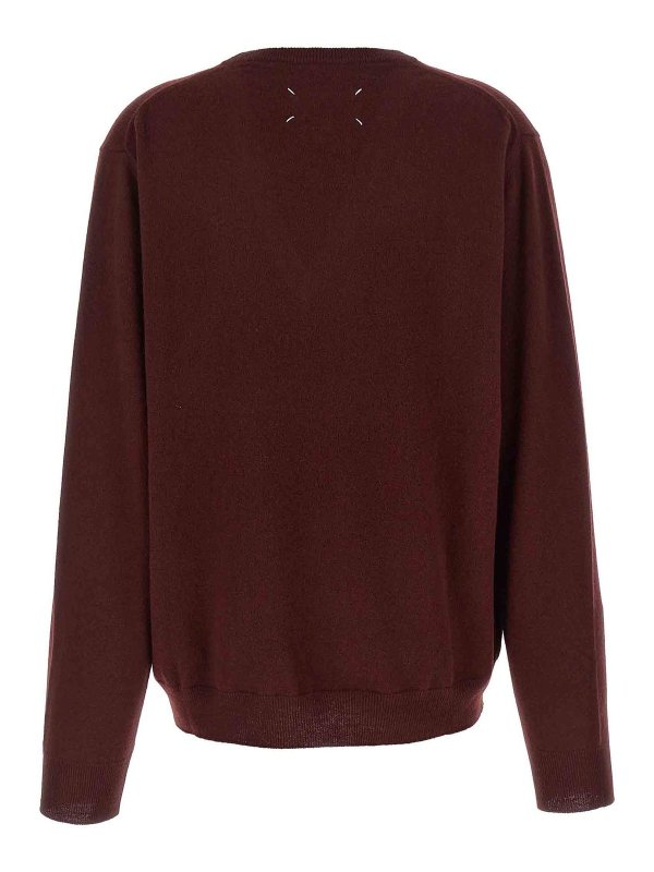 Maison Margiela: クルーネック online - クルーネック - ダークレッド