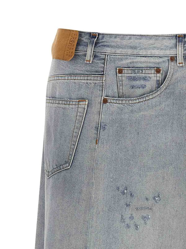 The Best Shops MM6 MAISON MARGIELA: ニーレングススカート＆ミディ丈 - 膝丈/ミディスカート - ライトブルー