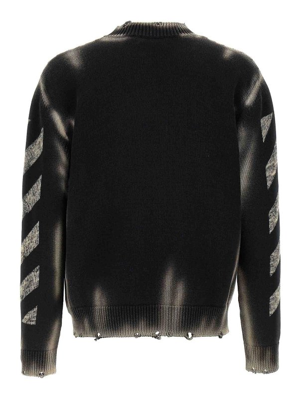 OFF-WHITE: Strickpullover mit Rundhalsausschnitt online - Rundhalspullover - Schwarz