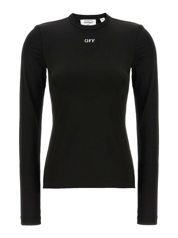 OFF-WHITE: Pull col rond - Pull Col Rond - Noir