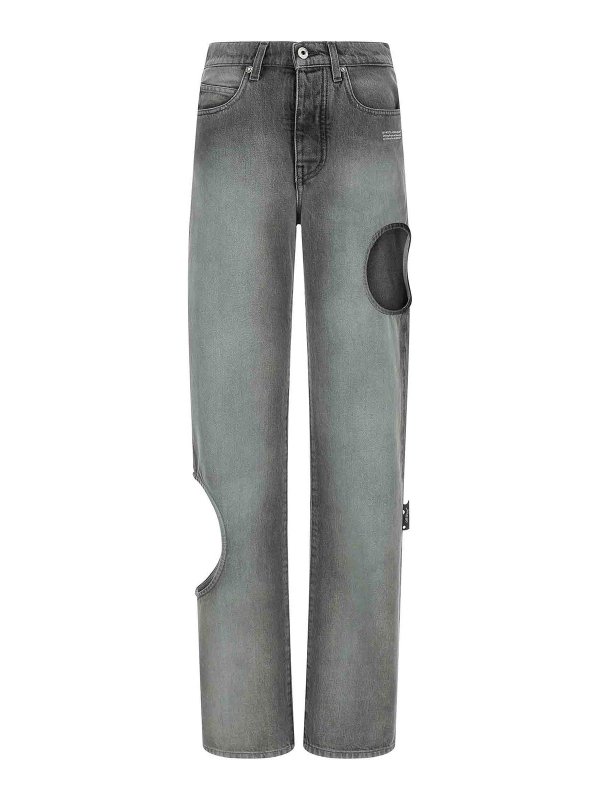 OFF-WHITE: jeans dritti, a sigaretta - Spruzza i nuovi jeans Meteor